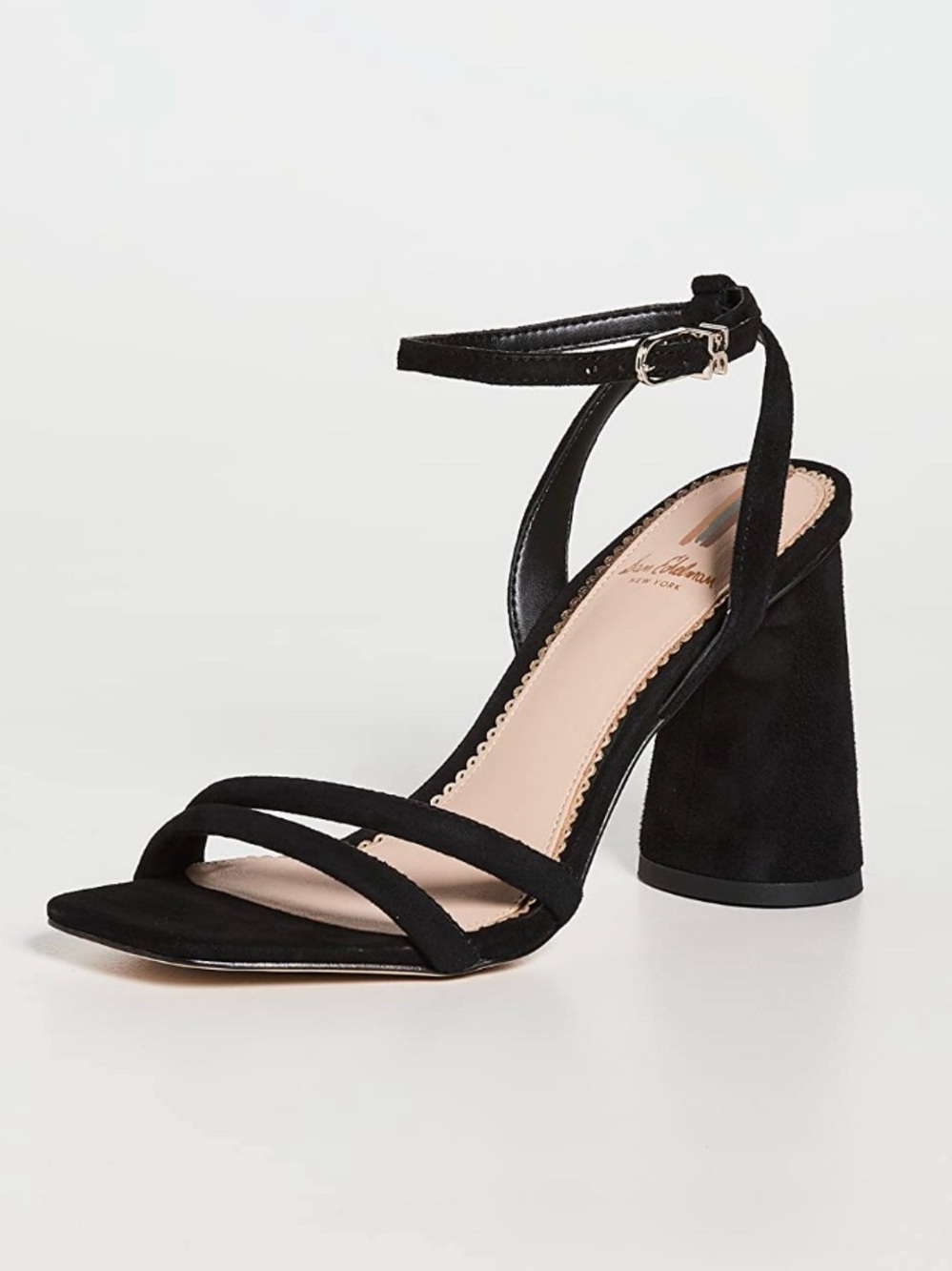 Sam Edelman Black Suede Strappy Block Heel Sandal